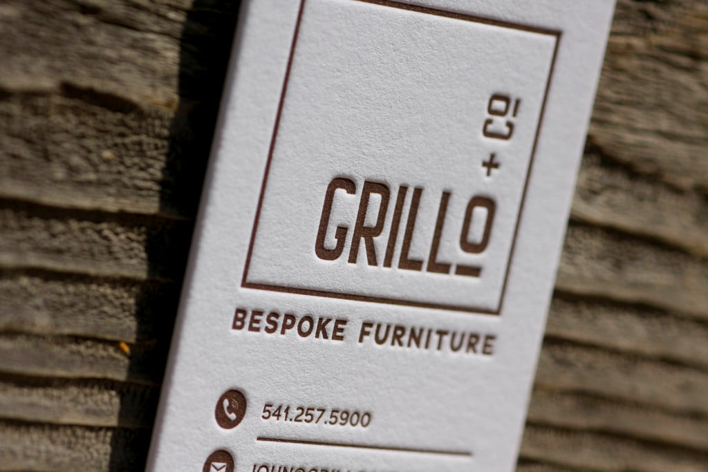New work - Letterpress Business Cards for a Bespoke Furniture Maker