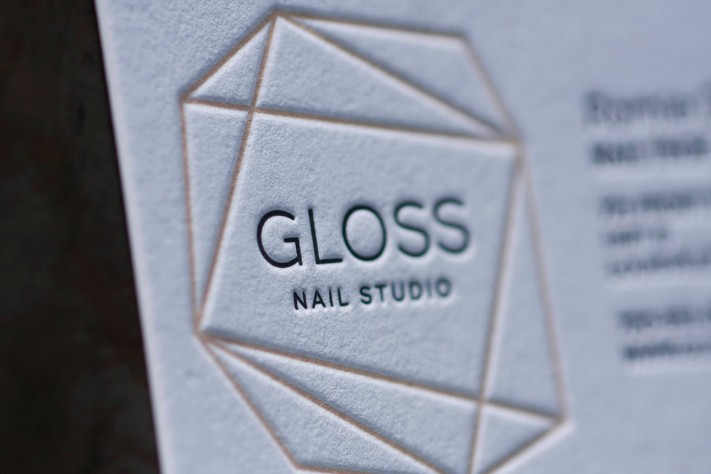 Letterpress Business Cards for a Nail Studio