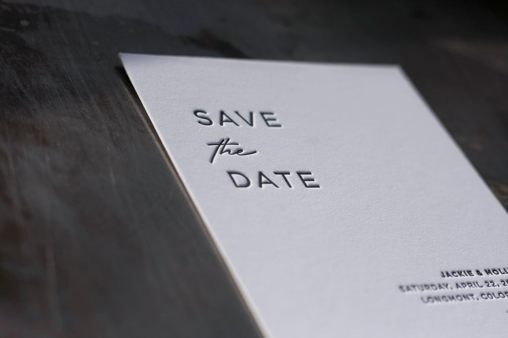 Simple & Elegant Letterpress Save the Dates