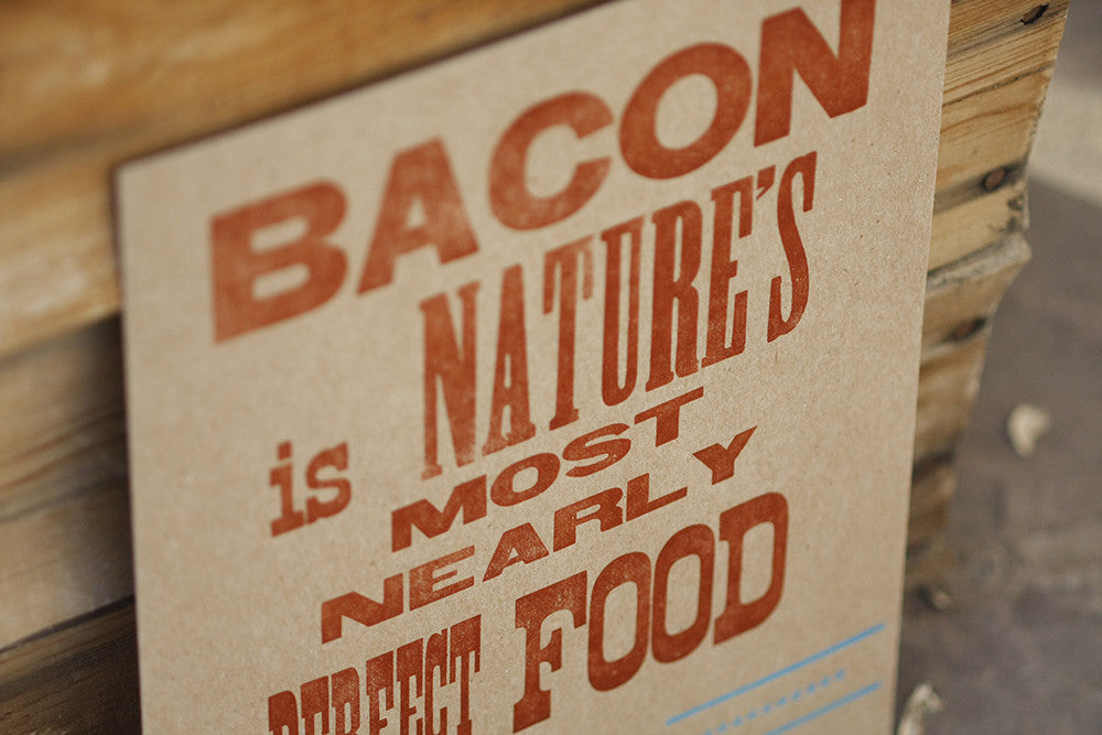 Letterpress Bacon Print Using Hand-set Wood and Lead Type