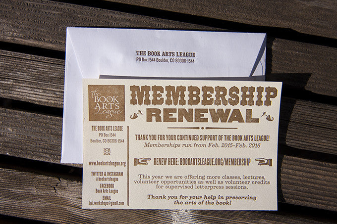 Letterpress Membership Cards and Envelopes