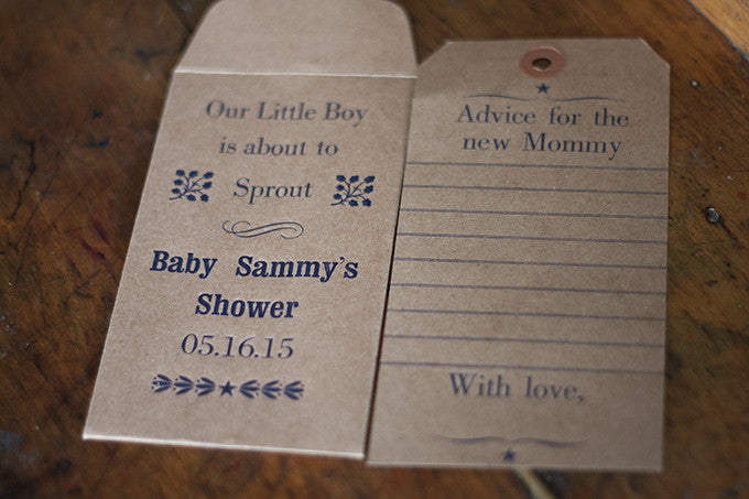 Hand-set Letterpress Baby Shower Favors