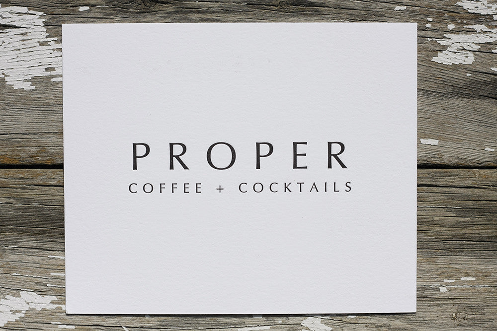 Proper Coffee and Cocktails Letterpress Invitation