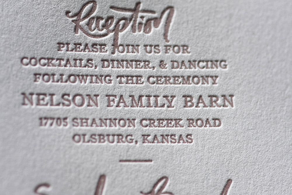 Letterpress Wedding Details Card